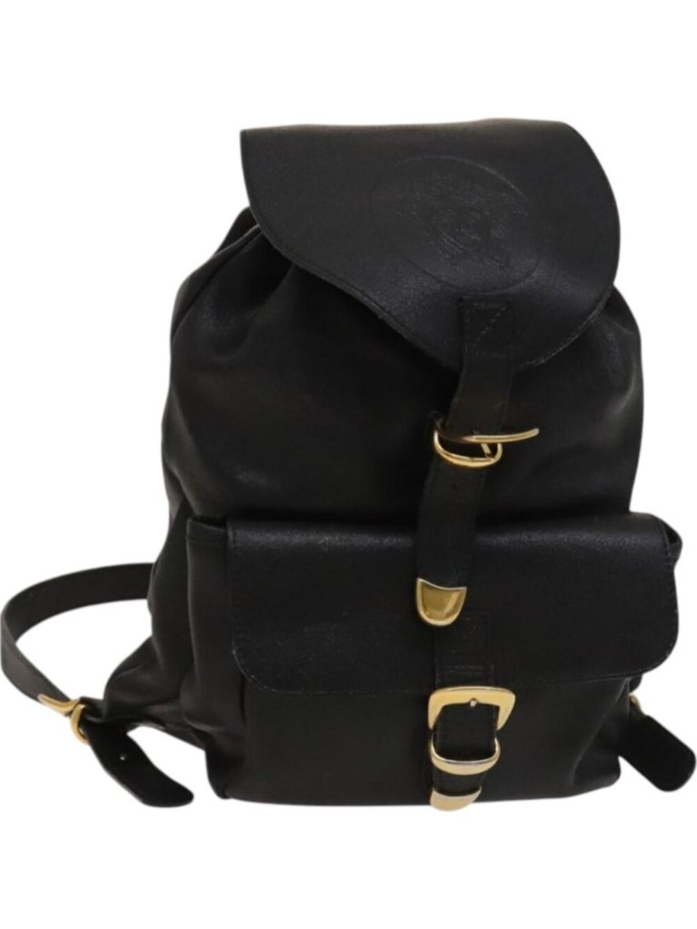 Gianni Versace Backpack Leather Black Gold